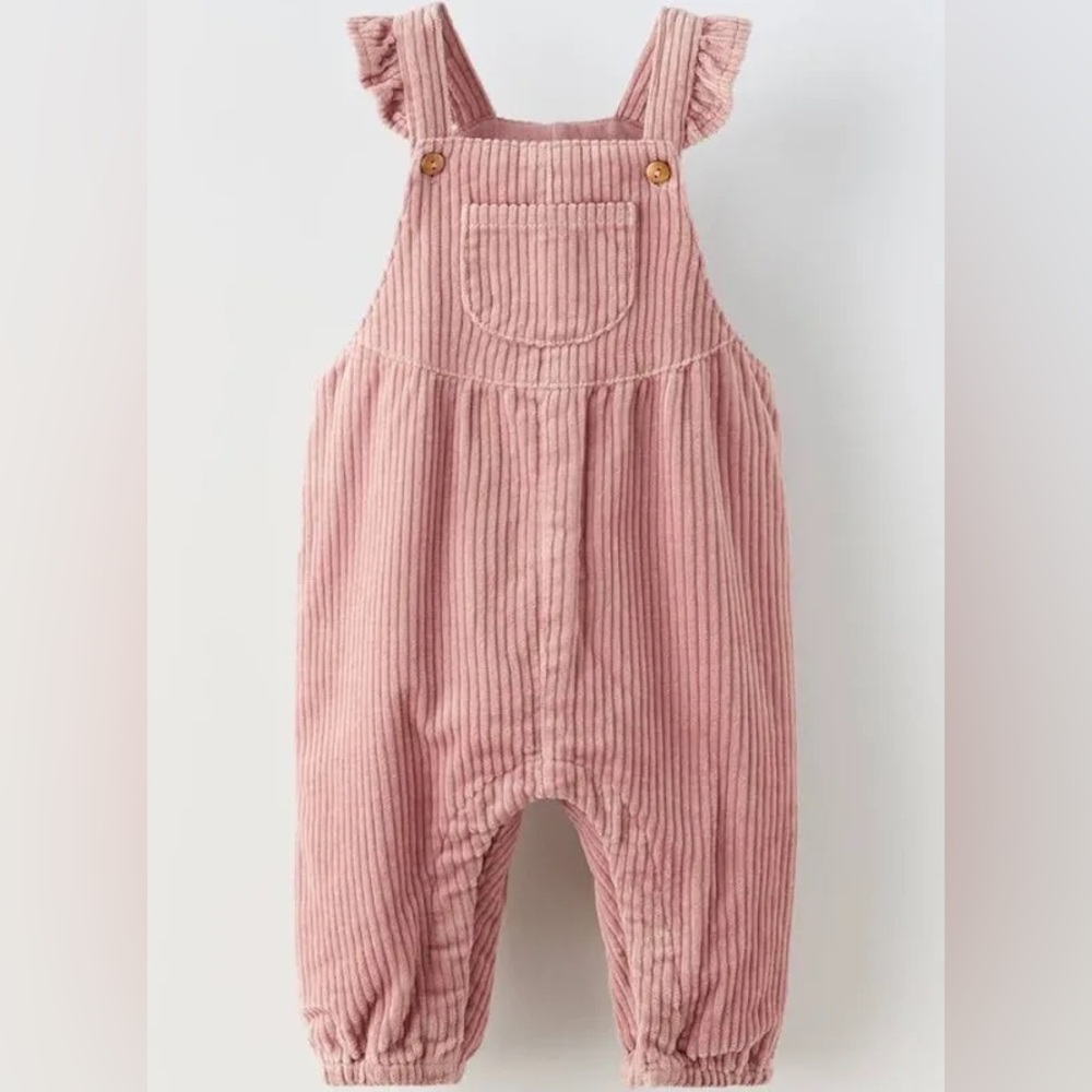 ZARA Pink Corduroy Kids Overalls